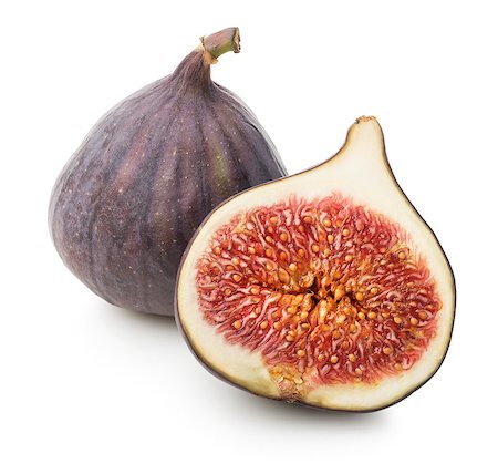 simsearch:400-05265200,k - Juicy figs with green leaf isolated on white Photographie de stock - Aubaine LD & Abonnement, Code: 400-07479393