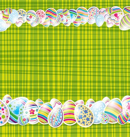 simsearch:400-05040794,k - Vector Easter card with eggs of different color, rabbit Stock Photo - Budget Royalty-Free & Subscription, Code: 400-07479451