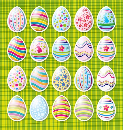 simsearch:400-05040794,k - Vector Easter card with eggs of different color, rabbit Stock Photo - Budget Royalty-Free & Subscription, Code: 400-07479453
