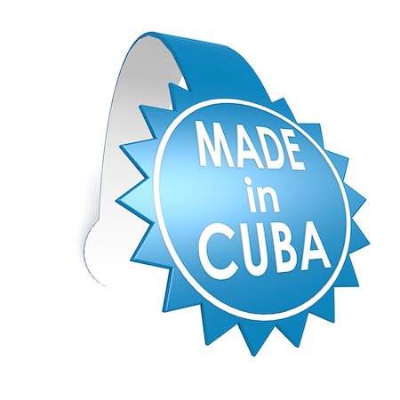 pictures of markets on cuba - Blue label made in Cuba Stock Photo - Budget Royalty-Free & Subscription, Code: 400-07479598