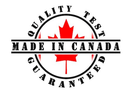 Quality test guaranteed stamp with a national flag inside, Canada Stockbilder - Microstock & Abonnement, Bildnummer: 400-07479665