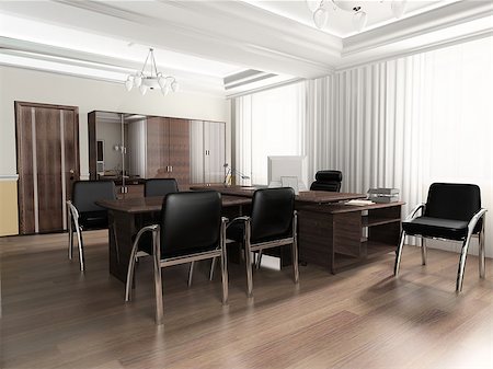 Office interior in classical style 3d rendering Foto de stock - Royalty-Free Super Valor e Assinatura, Número: 400-07479738
