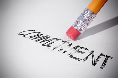 simsearch:400-07469999,k - Pencil erasing the word commitment on paper Stock Photo - Budget Royalty-Free & Subscription, Code: 400-07470046