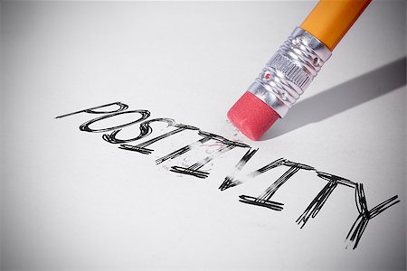 simsearch:400-07470030,k - Pencil erasing the word positivity on paper Stock Photo - Budget Royalty-Free & Subscription, Code: 400-07470043