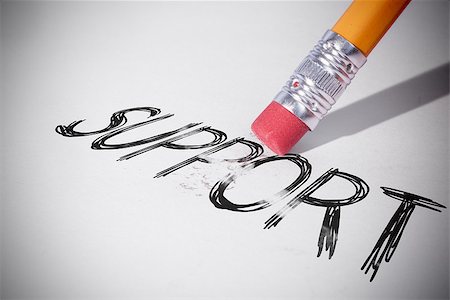 simsearch:400-07470030,k - Pencil erasing the word support on paper Stock Photo - Budget Royalty-Free & Subscription, Code: 400-07470064