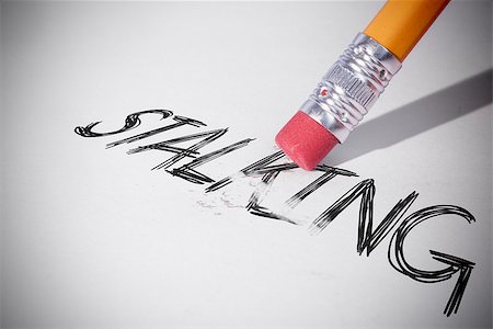 simsearch:400-07469999,k - Pencil erasing the word stalking on paper Stock Photo - Budget Royalty-Free & Subscription, Code: 400-07470061