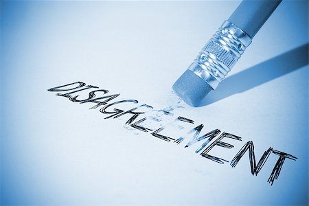 simsearch:400-07469999,k - Pencil erasing the word disagreement on paper Stock Photo - Budget Royalty-Free & Subscription, Code: 400-07470087