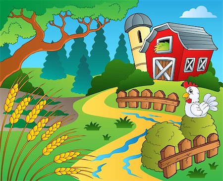 simsearch:400-08346302,k - Farm theme with wheat - eps10 vector illustration. Stock Photo - Budget Royalty-Free & Subscription, Code: 400-07470252