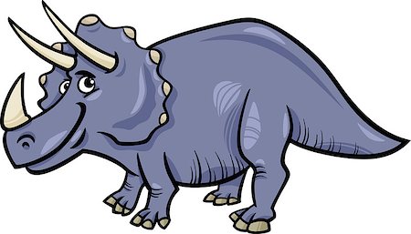 simsearch:400-08956391,k - Cartoon Illustration of Triceratops Prehistoric Dinosaur Stock Photo - Budget Royalty-Free & Subscription, Code: 400-07470563