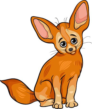 simsearch:400-08919086,k - Cartoon Illustration of Cute Fennec Fox Animal Stock Photo - Budget Royalty-Free & Subscription, Code: 400-07470571