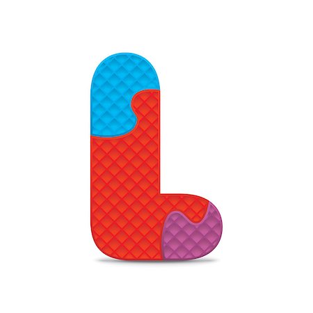 Letter L written with alphabet puzzle - vector illustration Stock Photo - Budget Royalty-Free & Subscription, Code: 400-07470599