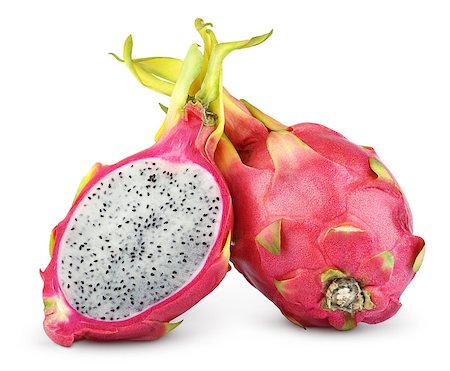dragonfruit - Dragon fruit or pitaya with half isolated on white background with clipping path Photographie de stock - Aubaine LD & Abonnement, Code: 400-07470949