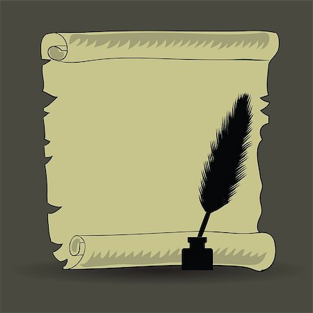 simsearch:400-06853377,k - colorful illustration with old paper and feather for your design Stock Photo - Budget Royalty-Free & Subscription, Code: 400-07470955