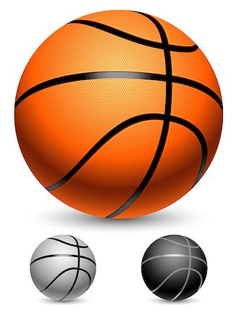 simsearch:858-03049840,k - Orange, white and black basketball balls. Photographie de stock - Aubaine LD & Abonnement, Code: 400-07472206