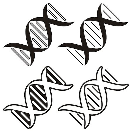 simsearch:400-08669369,k - Set of four various black dna molecule icons Stock Photo - Budget Royalty-Free & Subscription, Code: 400-07472221