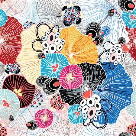 simsearch:400-08620181,k - seamless pattern of bright multicolored abstract fantastical elements Stockbilder - Microstock & Abonnement, Bildnummer: 400-07472311