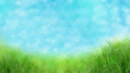 raindrop window - Background image of a rainy window looking out onto a grassy landscape Foto de stock - Super Valor sin royalties y Suscripción, Código: 400-07472430
