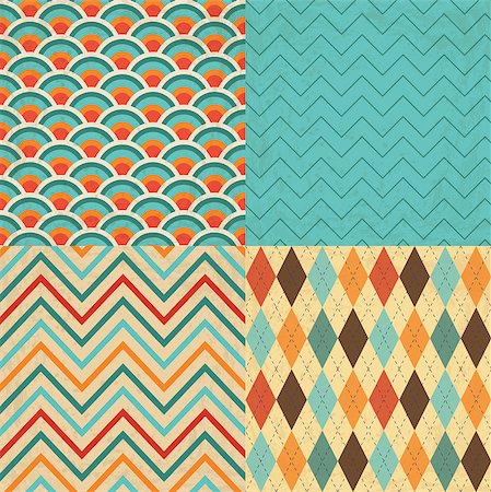Set of Vintage Geometric Backgrounds with Grunge Texture Stock Photo - Budget Royalty-Free & Subscription, Code: 400-07472554