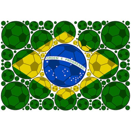 earth vector south america - Concept illustration showing the flag of Brazil made up of colored soccer balls Stock Photo - Budget Royalty-Free & Subscription, Code: 400-07472715
