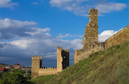 Sudak fortress in Crimea - towers and the wall Stock Photo - Budget Royalty-Free & Subscription, Code: 400-07472836