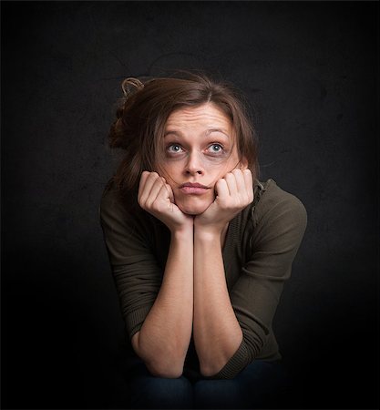 stressed woman long grey hair - Depression Stock Photo - Budget Royalty-Free & Subscription, Code: 400-07472866