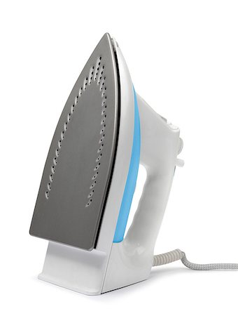 simsearch:400-03988966,k - Modern steam flat-iron standing on white background isolated Stock Photo - Budget Royalty-Free & Subscription, Code: 400-07473044