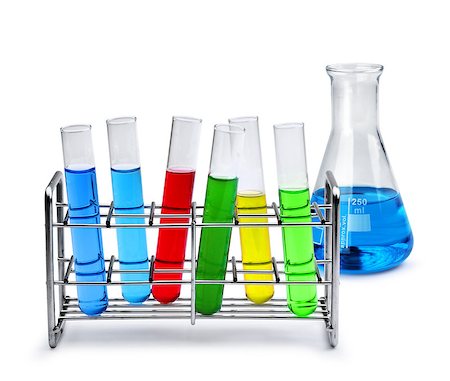 simsearch:400-07091851,k - Labotatory test tube rack and beaker with liquid samples Stock Photo - Budget Royalty-Free & Subscription, Code: 400-07473059