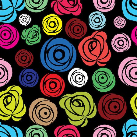 drawing of roses - Seamless  flower background with rose, element for design, vector illustration. Stock Photo - Budget Royalty-Free & Subscription, Code: 400-07473135