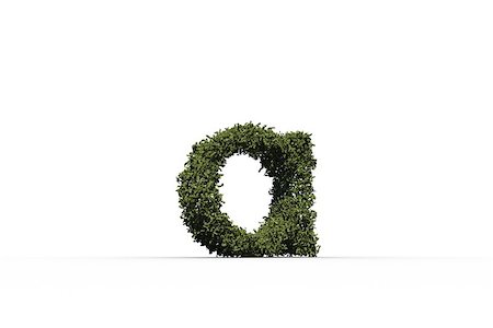 simsearch:400-07484727,k - Lower case letter a made of leaves on white background Photographie de stock - Aubaine LD & Abonnement, Code: 400-07484590