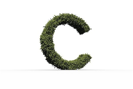 simsearch:400-07484715,k - Capital letter c made of leaves on white background Stock Photo - Budget Royalty-Free & Subscription, Code: 400-07484592