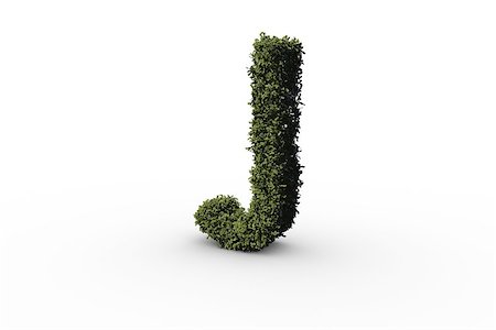 simsearch:400-07484727,k - Capital letter j made of leaves on white background Photographie de stock - Aubaine LD & Abonnement, Code: 400-07484705