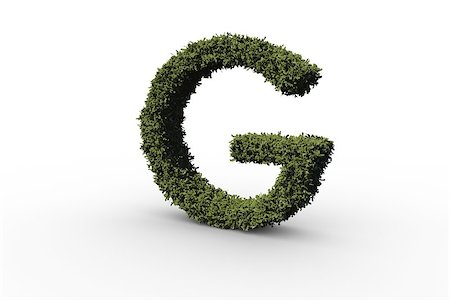 Capital letter g made of leaves on white background Stock Photo - Budget Royalty-Free & Subscription, Code: 400-07484702