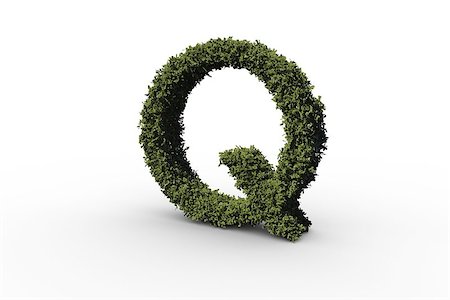 simsearch:400-07484735,k - Capital letter q made of leaves on white background Stock Photo - Budget Royalty-Free & Subscription, Code: 400-07484712