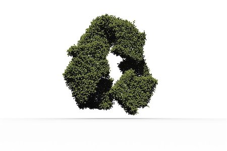 simsearch:400-07484715,k - Recycling symbol made of leaves on white background Stock Photo - Budget Royalty-Free & Subscription, Code: 400-07484765