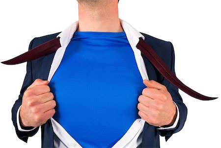 simsearch:400-07664375,k - Businessman opening his shirt superhero style on white background Foto de stock - Royalty-Free Super Valor e Assinatura, Número: 400-07485100