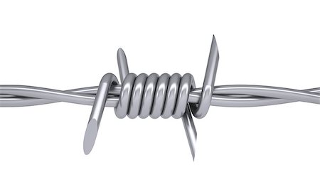 simsearch:600-02886164,k - Part of barbed wire. Isolated render on a white background Photographie de stock - Aubaine LD & Abonnement, Code: 400-07485462