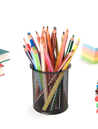 simsearch:400-07466156,k - Back to school concept. Pencils. Schoolchild and student studies accessories. Photographie de stock - Aubaine LD & Abonnement, Code: 400-07485961