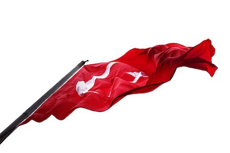 simsearch:622-02621533,k - Waving flag of Turkey isolated on white background. Bottom view Stock Photo - Budget Royalty-Free & Subscription, Code: 400-07486193