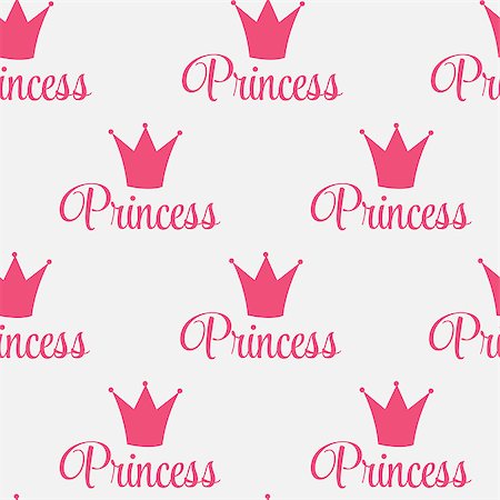 Princess Crown Seamless Pattern  Background Vector Illustration Stock Photo - Budget Royalty-Free & Subscription, Code: 400-07486243