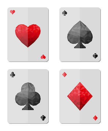 play the triangle - Playing cards in modern triangle style. Vector illustration. Stock Photo - Budget Royalty-Free & Subscription, Code: 400-07486667