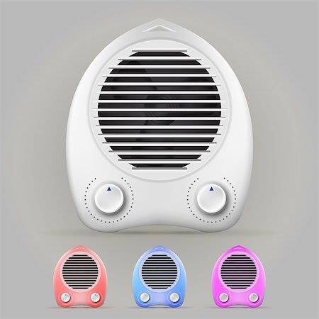 simsearch:400-05721873,k - Color modern heaters with two switches. Four isolated vector illustrations on gray. Stock Photo - Budget Royalty-Free & Subscription, Code: 400-07486663
