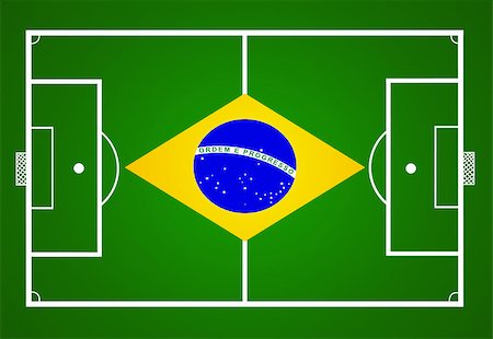 soccer field with Brasil flag Stock Photo - Budget Royalty-Free & Subscription, Code: 400-07486836