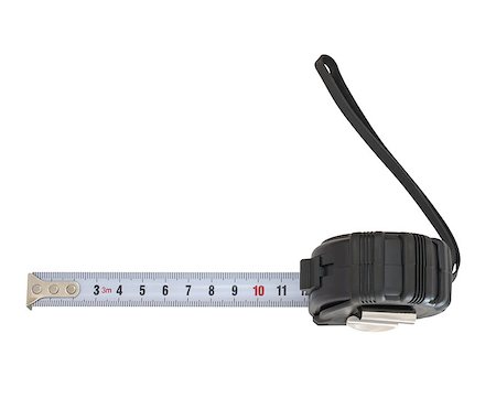 simsearch:400-07919463,k - Black tape measure. Isolated on white background Stock Photo - Budget Royalty-Free & Subscription, Code: 400-07481471