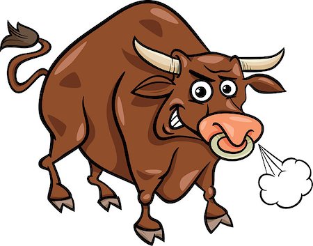 Cartoon Illustration of Funny Farm Bull Animal Stock Photo - Budget Royalty-Free & Subscription, Code: 400-07481536