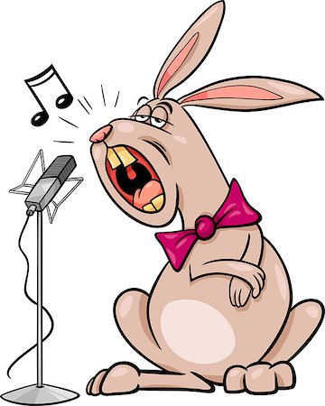 rabbit ears clipart - Cartoon Illustration of Funny Singing Rabbit Character Stock Photo - Budget Royalty-Free & Subscription, Code: 400-07481559