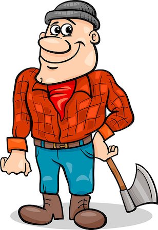 simsearch:400-07486756,k - Cartoon Illustration of Lumberjack Character from Little Red Riding Hood Fairy Tale Photographie de stock - Aubaine LD & Abonnement, Code: 400-07481552