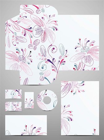 disk flower - stationery set Stock Photo - Budget Royalty-Free & Subscription, Code: 400-07481571