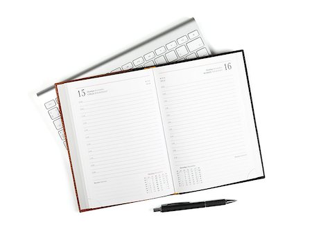 simsearch:400-07179441,k - Blank notepad with pen. Isolated on white background Foto de stock - Royalty-Free Super Valor e Assinatura, Número: 400-07481654