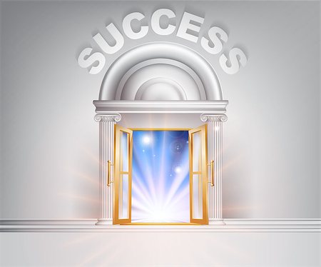 Success door concept of a fantastic white marble door with columns with light streaming through it. Stock Photo - Budget Royalty-Free & Subscription, Code: 400-07482359
