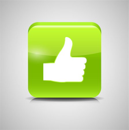 supporting the winner - Thumbs Up Glass Button Vector Illustration Stock Photo - Budget Royalty-Free & Subscription, Code: 400-07482557